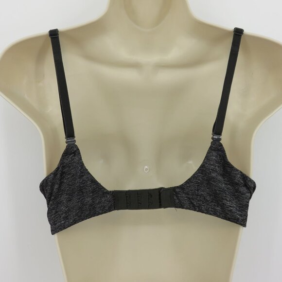 Victorias Secret 34C Padded Perfect Coverage Bra Heather Gray Black Underwire - Picture 7 of 16